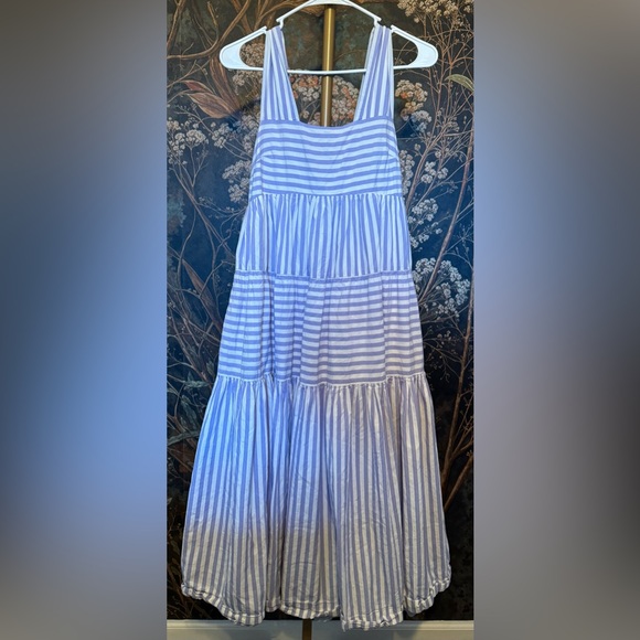 Anthropologie Helena Square-Neck Tiered Midi Dress - Picture 8 of 15